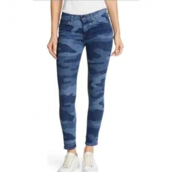 rag & bone Denim - Rag & Bone Cate Mid Rise Ankle Skinny‎ Jeans Women's Size 28 Blue Camo